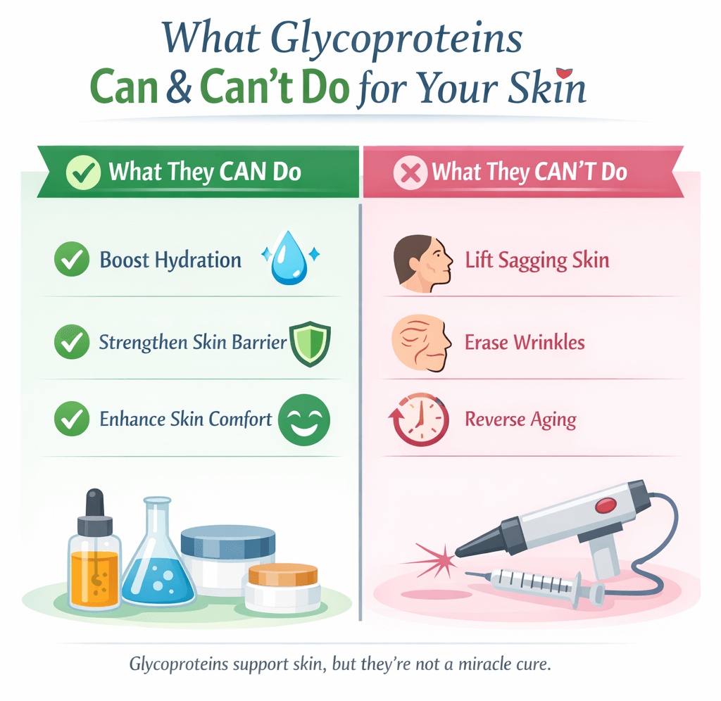 infographic what glycoproteins can and cannot do for the skin